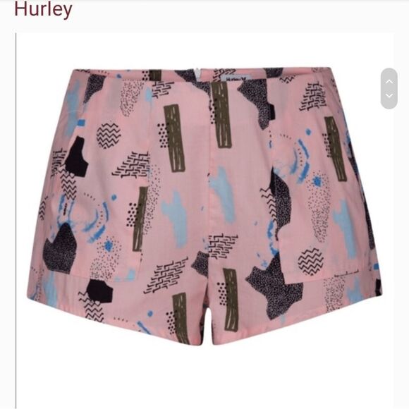 HURLEY Free Set Print Pink Shorts Small - Picture 2 of 4